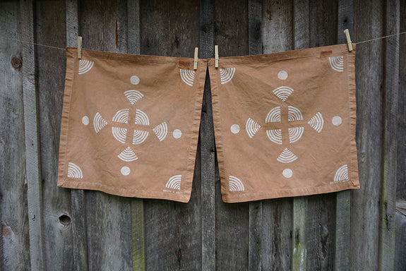 Naturally Dyed + Blockprinted Set/2 Napkins - Terra