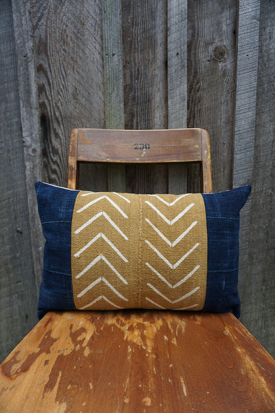 Zhavia - African Mudcloth and Vintage Indigo Pillow