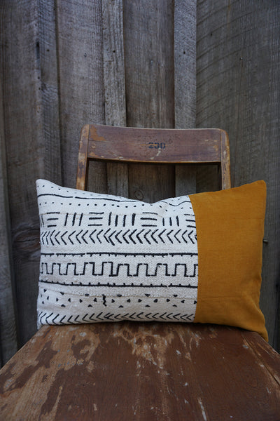 Posy - African Mudcloth with Corduroy Pillow